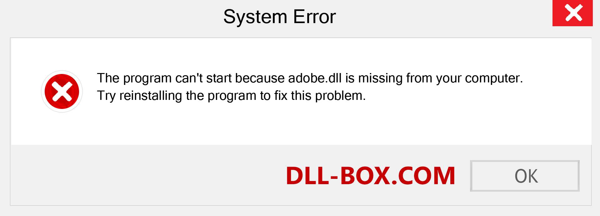  adobe.dll file is missing?. Download for Windows 7, 8, 10 - Fix  adobe dll Missing Error on Windows, photos, images
